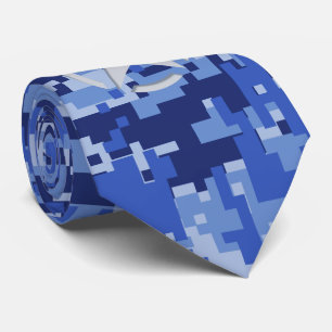 Star Stencil Vintage Decal Blue Digital Camo Tie