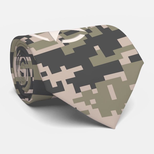 Star Stencil Vintage Decal Digital Camo Style Tie (Rolled)