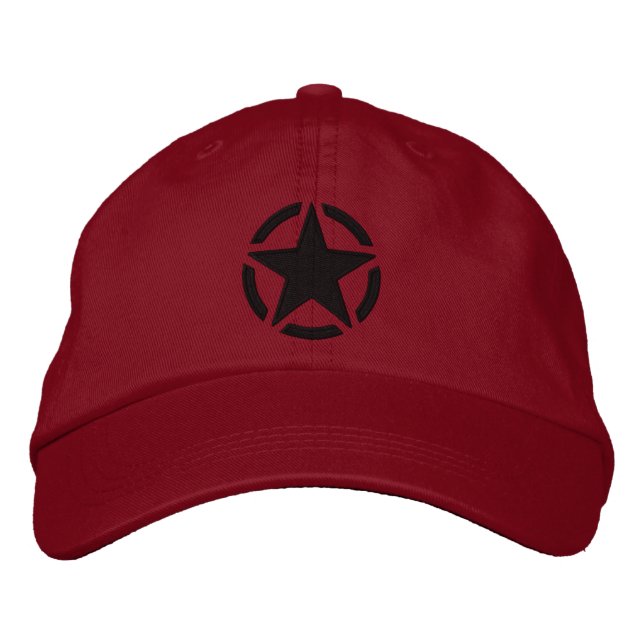 Star Stencil Vintage Decal Stylish Embroidery Embroidered Hat (Front)