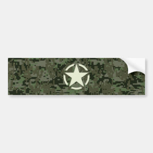 Star Stencil Vintage Symbol Digital Camouflage Bumper Sticker