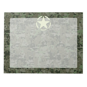Star Stencil Vintage Symbol Digital Camouflage Notepad