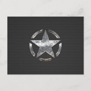 Star Stencil Vintage Tag Carbon Fibre Style Postcard