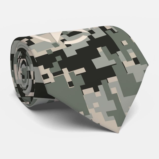 Star Stencil Vintage Urban Digital Camo Style Tie (Rolled)