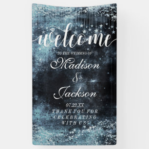 Star Struck Watercolor Celestial Wedding Welcome Banner