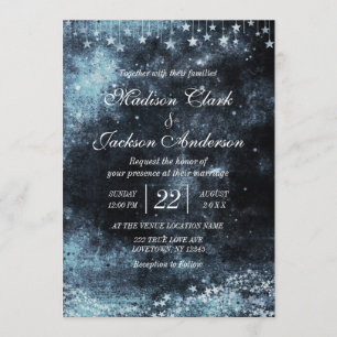 Star Struck Watercolor Galaxy Wedding Invitation