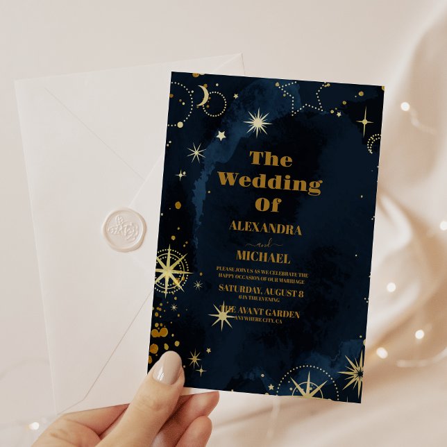 Star Struck Watercolor Galaxy Wedding Invitation (Creator Uploaded)