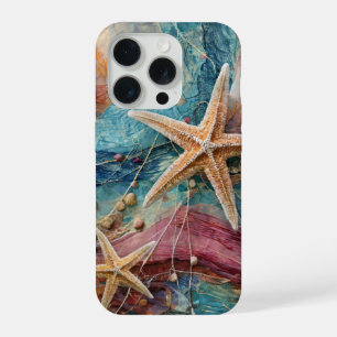 Star Studded Sand & Sea, Coastal Marine Life iPhone 15 Pro Case