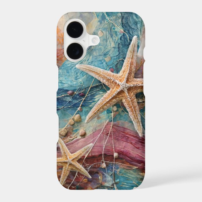 Star Studded Sand & Sea – Coastal Starfish iPhone  (Back)