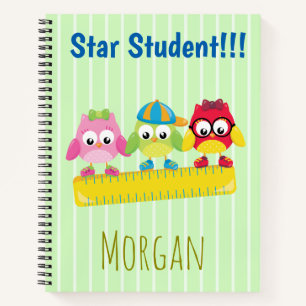 Star Student Cute Owls Notebook