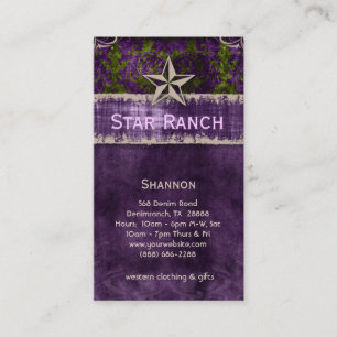 Star Suede Business Card Purple Green