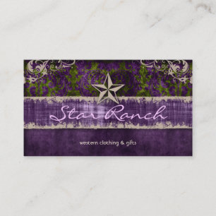 Star Suede Business Card Purple Green H