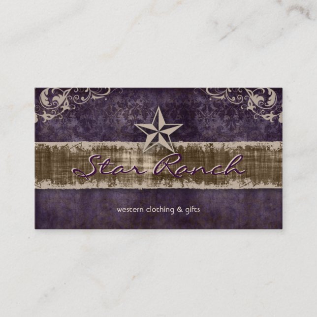 Star Suede Business Card Purple Suede H (Front)