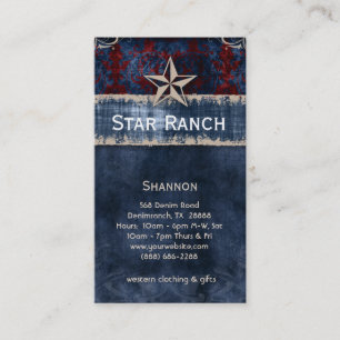 Star Suede Business Card Red Blue USA