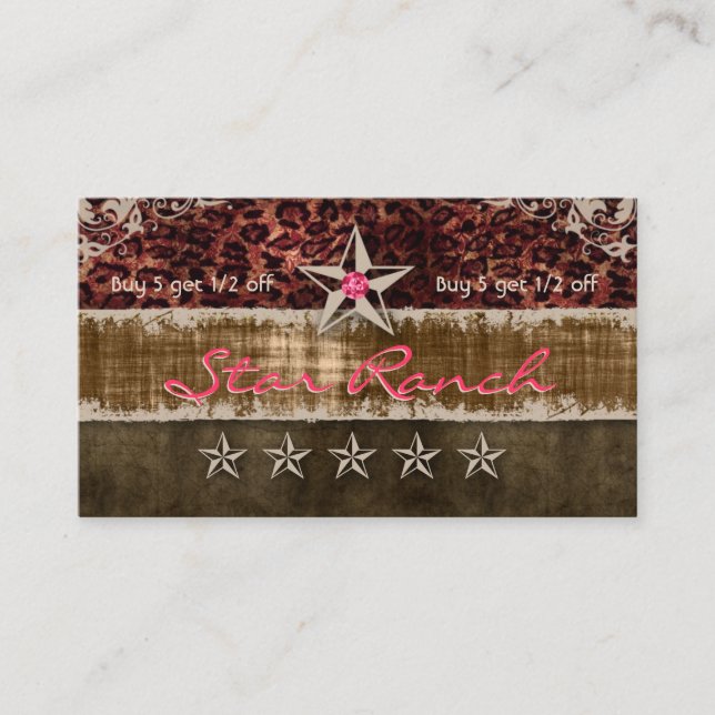 Star Suede Loyalty Card Leopard Brown (Front)