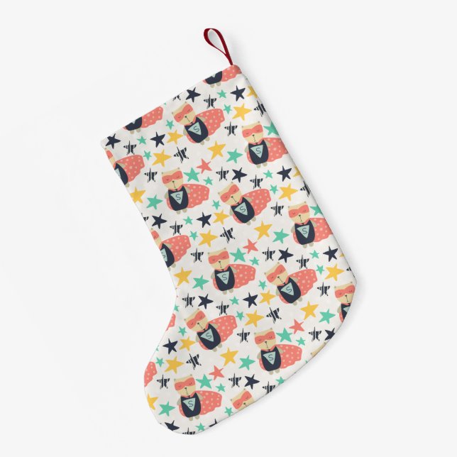 Star Super Hero Small Christmas Stocking (Back (Hanging))