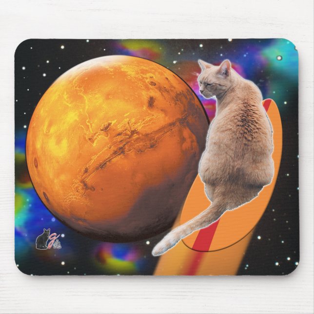 Star Surfer-Cat Chili Pepper Mouse Mat (Front)