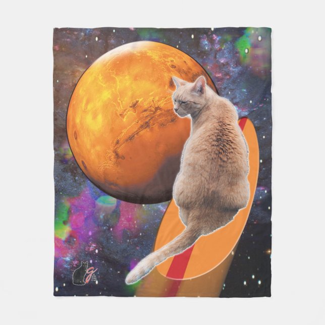 Star Surfer-Cat Chilli Pepper Fleece Blanket (Front)