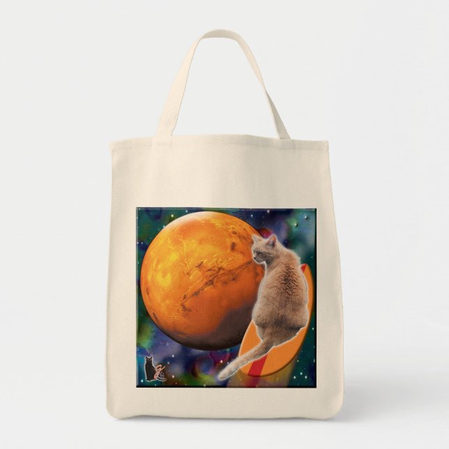 Star Surfer-Cat Chilli Pepper Tote Bag (Front)