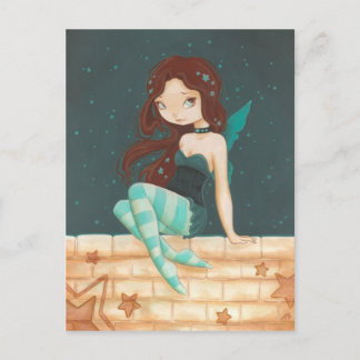 Star- sweet star fairy on a brick wall postcard