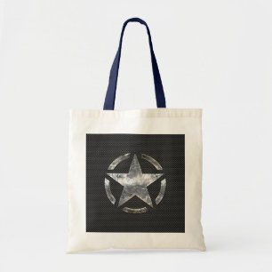 Star Symbol on a Carbon Style Decor Tote Bag