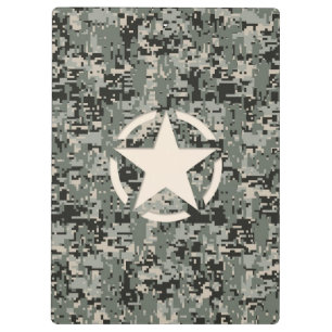 Star Symbol Pixel Digital Camouflage Clipboard