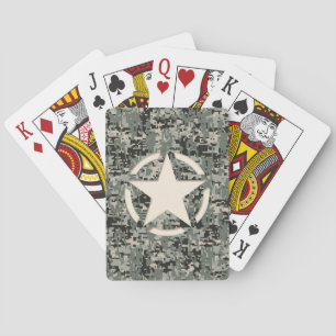 Star Symbol Pixel Digital Camouflage Playing Cards
