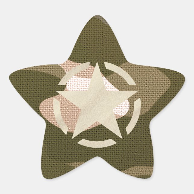 Star Tag on Burlap Camouflage Style (Front)