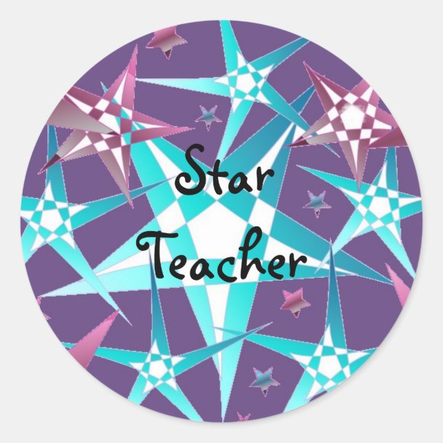 Star Teacher Classic Round Sticker (Front)