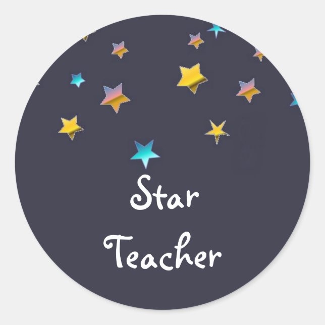 Star Teacher Classic Round Sticker (Front)