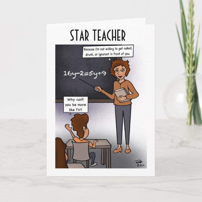 Star Teacher Greeting Card (Front)