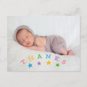 Star Thanks Photo Baby Thank You Postcard