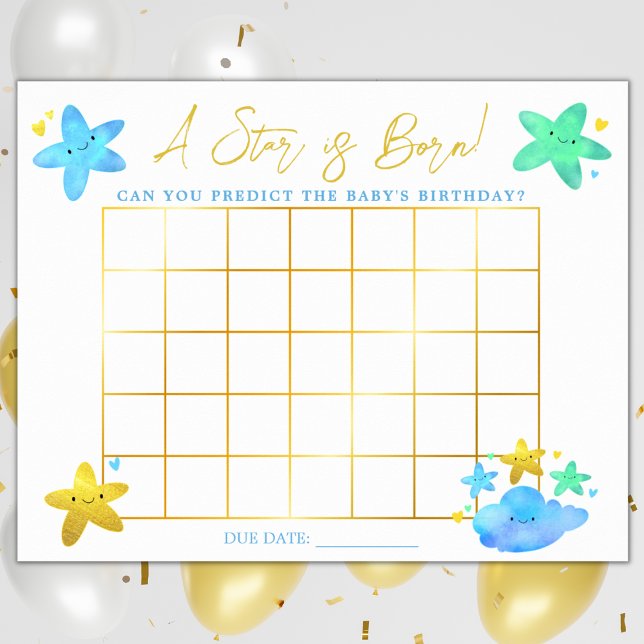 Star Themed Baby Shower Due Date Guessing  Poster (Creator Uploaded)