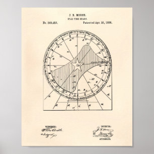 Star Time Chart 1886 Patent Art Old Peper