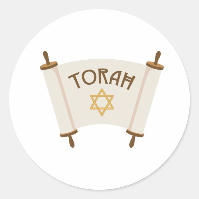 Star Torah Classic Round Sticker (Front)