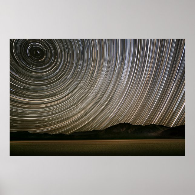 Star Trail at Night | California, Death Valley Poster (Front)