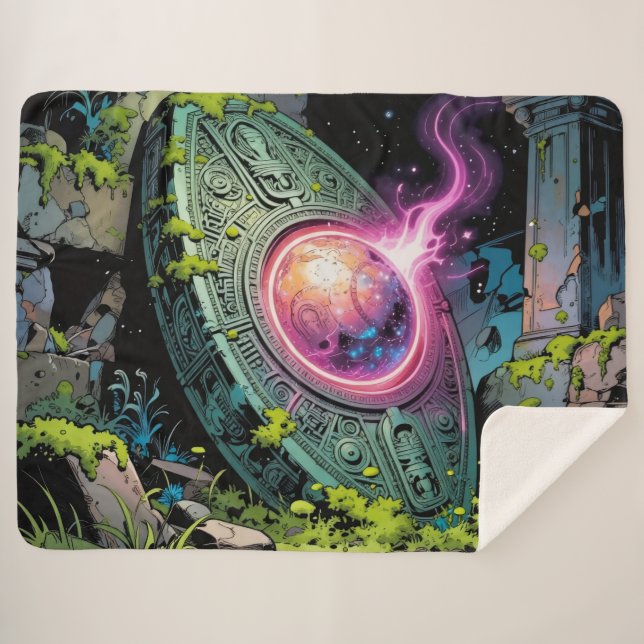 Star Trail - Journey Through the Universe Sherpa Blanket (Front (Horizontal))