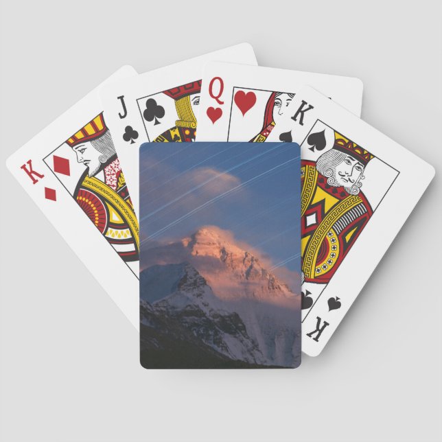 Star Trail | Mt. Everest Tibet, China Playing Cards (Back)