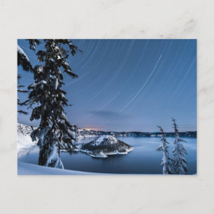 Star Trails   Crater Lake National Park Postcard