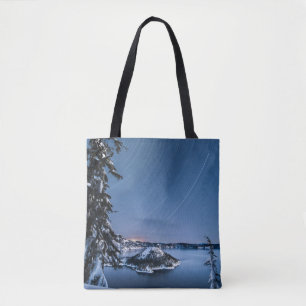 Star Trails Crater Lake National Park Tote Bag
