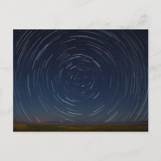 Star Trails Over Lake Huron at St. Ignace, MI Postcard (Front)