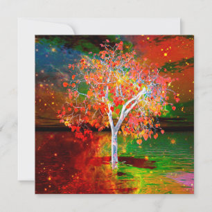 Star Tree Flat Greeting Card