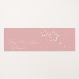 Star Trio in Pink & White with message and name Yoga Mat