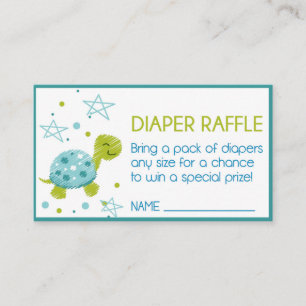 Star Turtle Baby Shower Diaper Raffle Enclosure Card