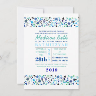 STAR WALL Bar Bat Mitzvah Invitation Lavender