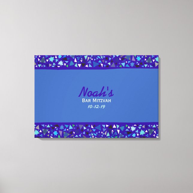 STAR WALL Bar Bat Mitzvah Sign In Board (Front)