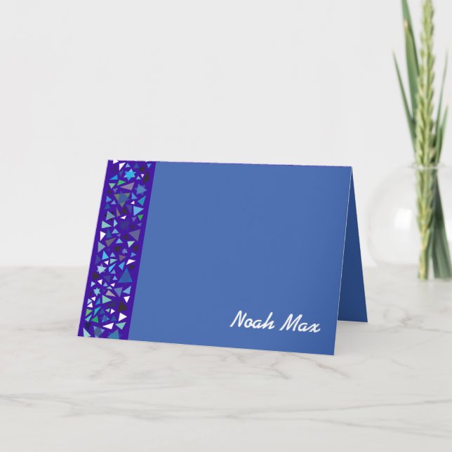 STAR WALL Bar Bat Mitzvah Thank You Card (Front)