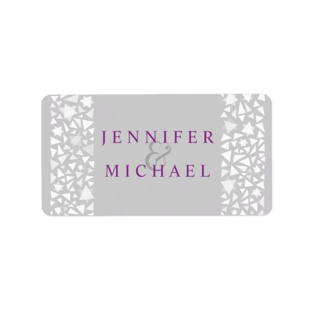 STAR WALL Jewish Wedding Invitation Address Label (Front)