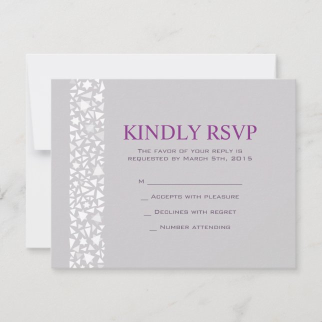 STAR WALL Jewish Wedding Invitation Reply (Front)