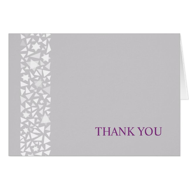 STAR WALL Jewish Wedding Invitation Thank You Card (Front Horizontal)