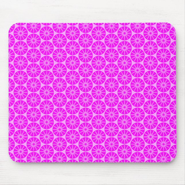 Star Wheel Pattern - Shades of Magenta Pink Mouse Mat (Front)